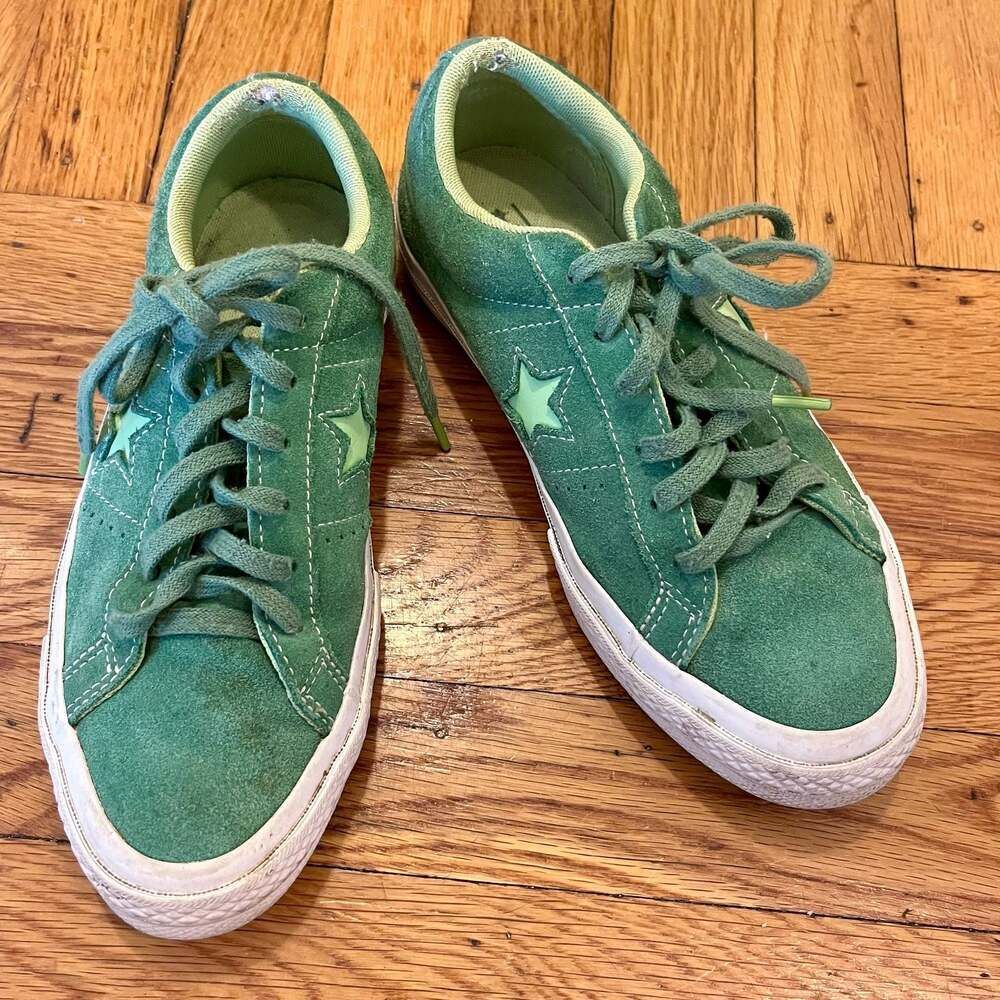Converse One Star Pinstripe Ox Mint Green/Lime Suede Sneakers 159816C Streetwear